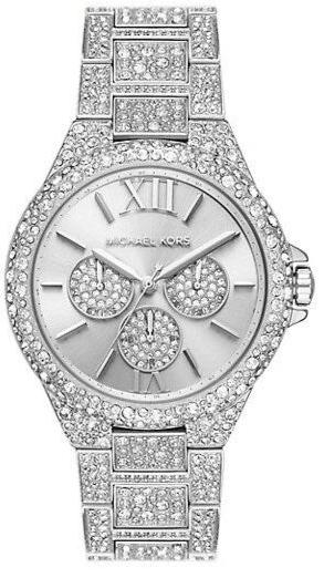 Shop Michael Kors Camille Multifunction Crystals Silver Dial Silver Steel Strap Watch for Women - MK6957 in USA