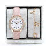 Shop Michael Kors Tibby Silver Dial Pink Leather Strap Watch for Women - MK1050 in USA