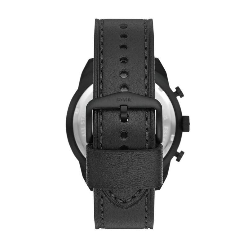 Fossil Bronson Chronograph Black Dial Black Leather Strap Watch for Men - FS5874 Buy Now By Fossil