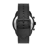 Fossil Bronson Chronograph Black Dial Black Leather Strap Watch for Men - FS5874