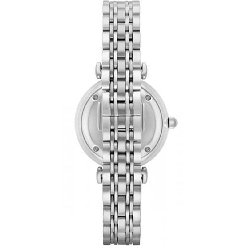 Emporio Armani Gianni T Bar White Marble Dial Silver Steel Strap Watch For Women - AR11170 Buy Now By Emporio Armani