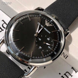 Emporio Armani Aviator Quartz Black Dial Black Leather Strap Watch For Men - AR11336 Buy Now By Emporio Armani