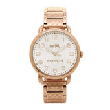 Coach Delancey White Dial Rose Gold Steel Strap Watch for Women - 14502497