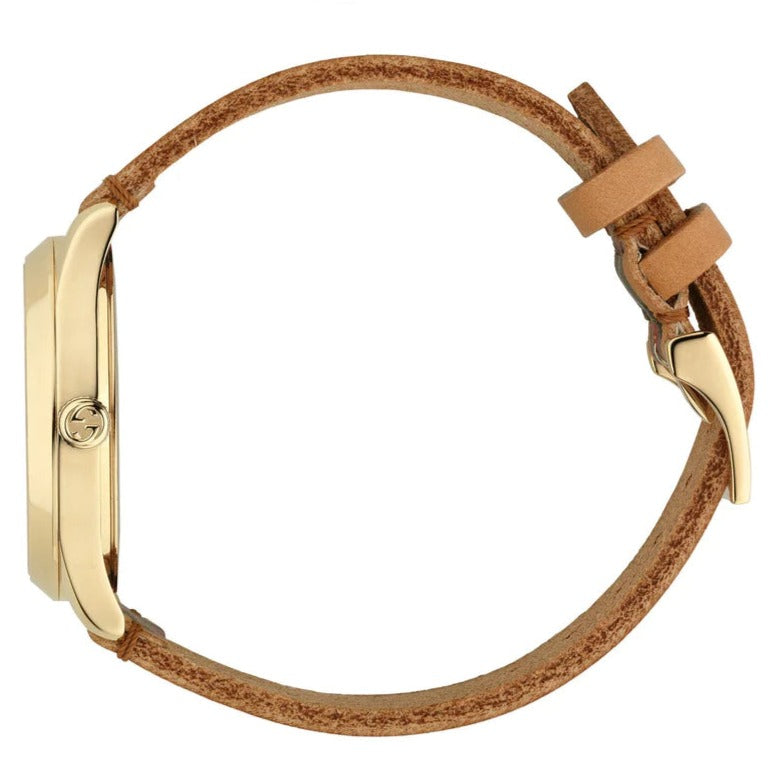 Gucci G Timeless Quartz Brown Dial Brown Leather Strap Unisex Watch - YA1264077 Buy Now By Gucci