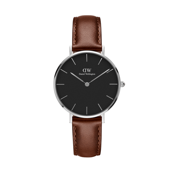 Daniel Wellington Classic Petite St Mawes Black Dial Brown Leather Strap Watch For Women - DW00100237 Buy Now By Daniel Wellington