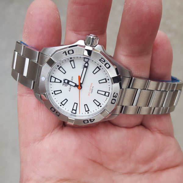 Tag Heuer Aquaracer Quartz White Dial Silver Steel Strap Watch for Men - WBD1111.BA0928 Buy Now By Tag Heuer