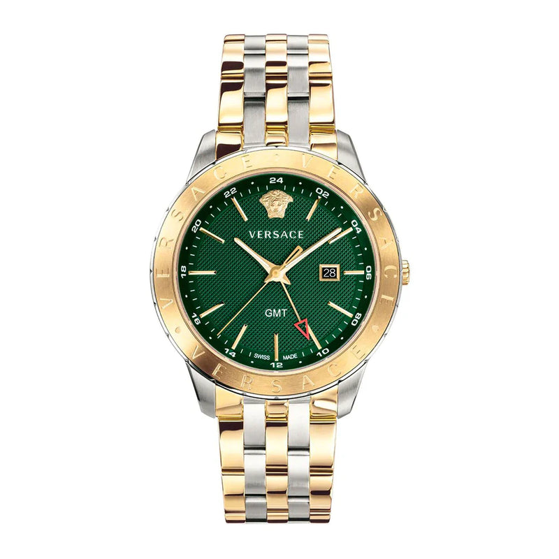 Versace Univers Quartz Green Dial Two Tone Steel Strap Watch for Men - VEBK00718 Buy Now By Versace