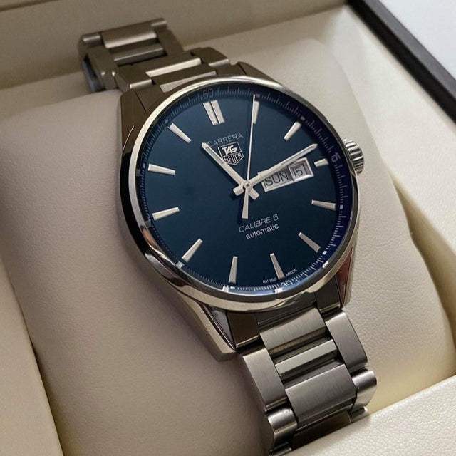 Tag Heuer Carrera Automatic 41mm Blue Dial Silver Steel Strap Watch for Men - WAR201E.BA0723