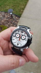 Tissot T Race Chronograph White Dial Black Rubber Strap Watch for Men - T048.417.27.037.00 Buy Now By Tissot