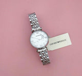 Emporio Armani Gianni T Bar White Marble Dial Silver Steel Strap Watch For Women - AR11170 Buy Now By Emporio Armani