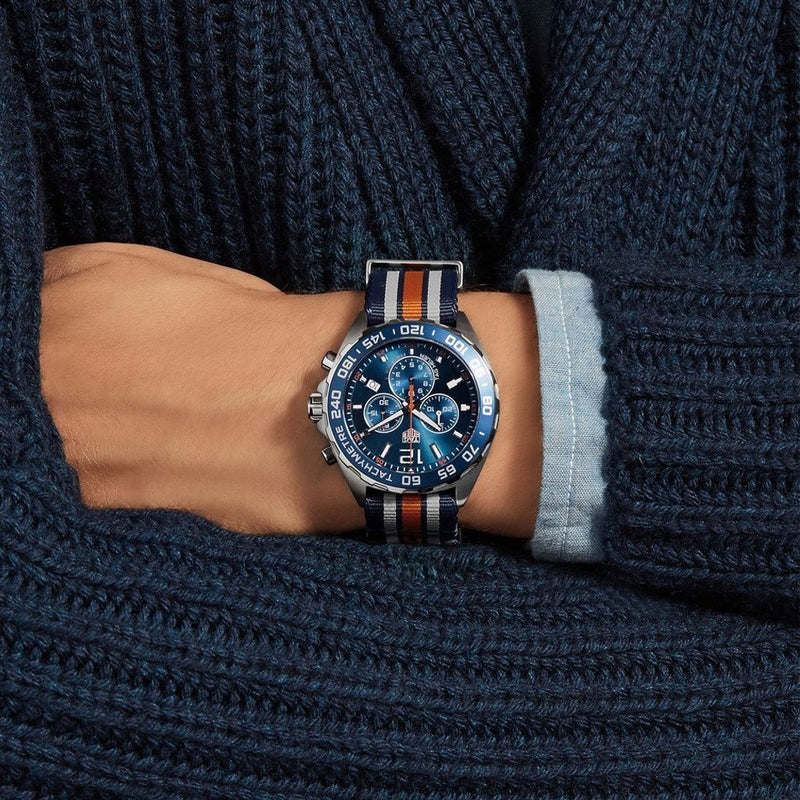 Tag Heuer Formula 1 Chronograph 43mm Blue Dial NATO Strap Watch for Men - CAZ1014.FC8196 Buy Now By Tag Heuer