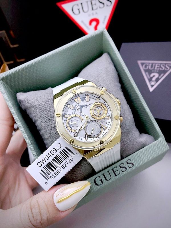 Guess Athena White Dial White Rubber Strap Watch for Women - GW0409L2 Buy Now By Guess