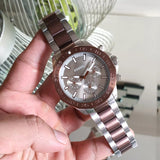 Fossil Bannon Multifunction Brown Dial Two Tone Steel Strap Watch for Men - BQ2502 Buy Now By Fossil
