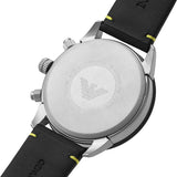 Emporio Armani Mario Chronograph Black Dial Black Leather Strap Watch For Men - AR11325 Buy Now By Emporio Armani