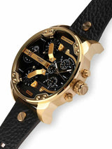 Diesel Mr Daddy Chronograph Black Dial Black Leather Strap Watch For Men - DZ7371 Buy Now By Diesel
