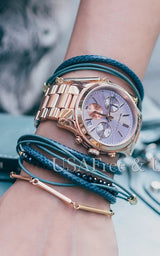 Michael Kors Runway Chronograph Purple Dial Rose Gold Steel Strap Watch For Women - MK6163 Buy Now By Michael Kors