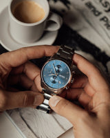 Shop Hugo Boss Skymaster Blue Dial Silver Steel Strap Watch for Men - 1513784 in USA