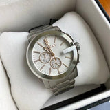 Shop Gucci G Chrono Chronograph Silver Dial Silver Steel Strap Watch For Men - YA101201 in USA
