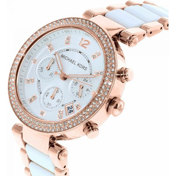 Michael Kors Parker White Dial Two Tone Steel Strap Watch for Women - MK5774 Buy Now By Michael Kors