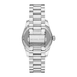 Michael Kors Lexington Lux Three Hand Mother of Pearl Silver Dial Silver Steel Strap Watch for Women - MK7445 Buy Now By Michael Kors