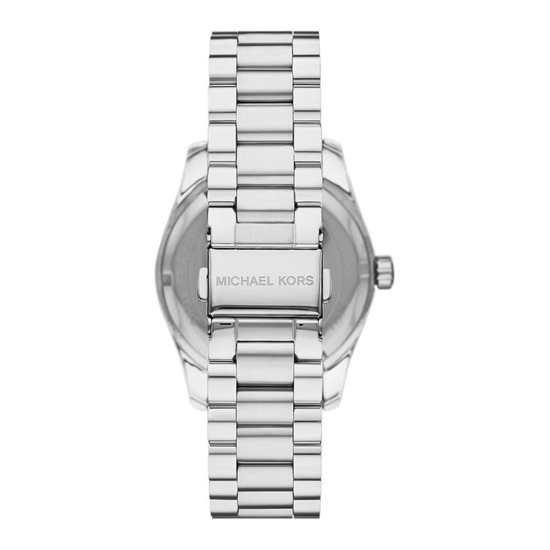 Michael Kors Lexington Lux Three Hand Mother of Pearl Silver Dial Silver Steel Strap Watch for Women - MK7445 Buy Now By Michael Kors