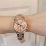 Michael Kors Ritz Chronograph Rose Gold Dial Rose Gold Steel Strap Watch For Women - MK6598 Buy Now By Michael Kors