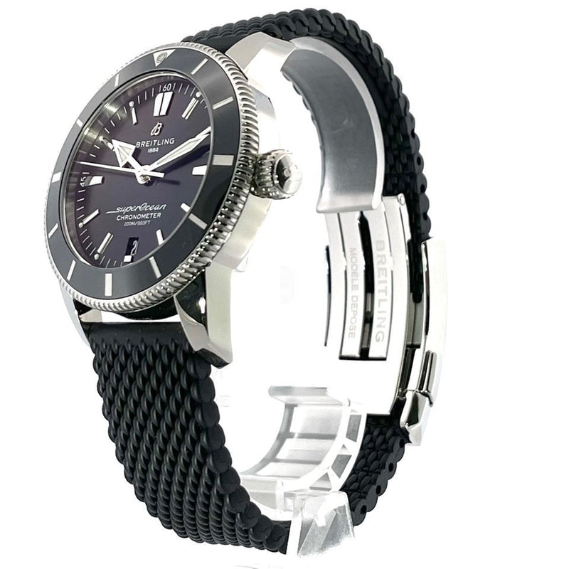 Breitling Superocean Heritage B20 Automatic 44 Black Dial Black Mesh Bracelet Watch for Men - AB2030121B1S1