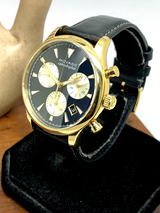Movado Heritage Chronograph Calendoplan Blue Dial Black Leather Strap Watch for Men - 3650006 Buy Now By Movado