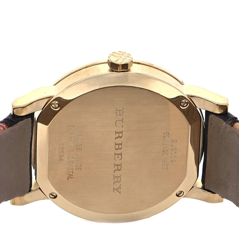 Burberry The City Gold Dial Black Leather Strap Watch for Men - BU9032 Buy Now By Burberry