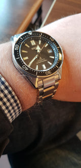 Shop Seiko Prospex Automatic Diver Black Dial Silver Steel Strap Watch For Men - SPB051J1 in USA