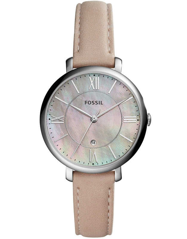 Shop Fossil Jacqueline Blush Mother of Pearl Dial Pink Leather Strap Watch for Women - ES4151 in USA