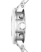 Fossil Boyfriend Chronograph Silver Dial Silver Steel Strap Watch for Women - ES2198 Buy Now By Fossil