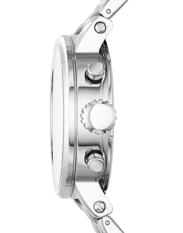 Fossil Boyfriend Chronograph Silver Dial Silver Steel Strap Watch for Women - ES2198 Buy Now By Fossil