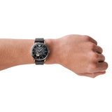 Emporio Armani Meccanico Skeleton Black Dial Black Leather Strap Watch For Men - AR60026 Buy Now By Emporio Armani