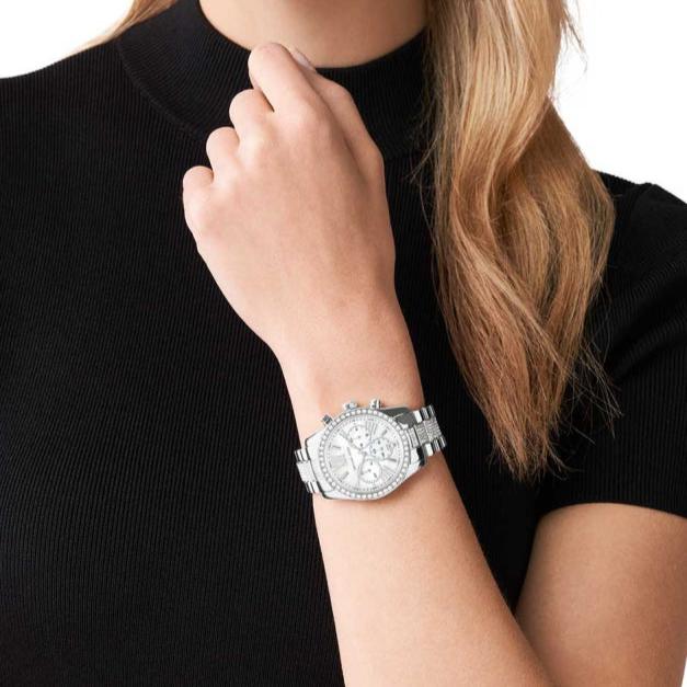 Michael Kors Lexington Chronograph White Dial Silver Steel Strap Watch For Women - MK7243 Buy Now By Michael Kors