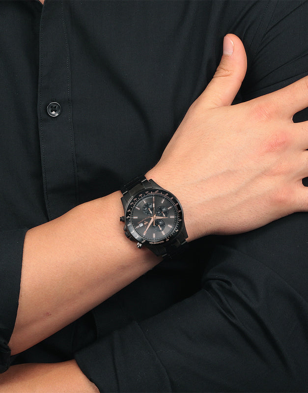 Maserati SFIDA Chronograph Black Dial Black Steel Strap Watch For Men - R8873640011 Buy Now By Maserati