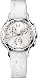 Calvin Klein Skirt White Dial White Leather Strap Watch for Women - K2U291L6 Buy Now By Calvin Klein