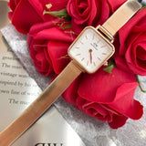 Daniel Wellington Quadro Studio White Dial Rose Gold Mesh Strap Watch For Women - DW00100517 Buy Now By Daniel Wellington
