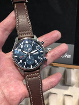 Shop IWC Pilot’s Watch Chronograph Edition “Le Petit Prince” Blue Dial Brown Leather Strap Watch for Men - IW377714 in USA