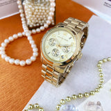 Michael Kors Runway Chronograph Gold Dial Gold Steel Strap Watch For Women - MK7323 Buy Now By Michael Kors