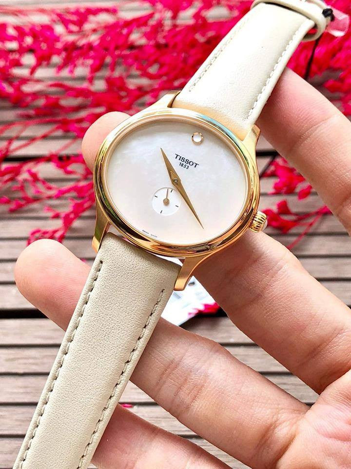 Tissot T Lady Bella Ora Mother of Pearl Dial Cream Leather Strap Watch for Women - T103.310.36.111.00 Buy Now By Tissot
