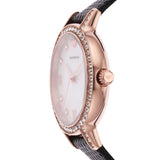 Emporio Armani Cleo Three-Hand Mother of Pearl Dial Black Leather Strap Watch For Women - AR11485 Buy Now By Emporio Armani