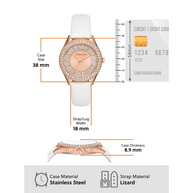 Michael Kors Harlowe Analog Rose Gold Dial White Leather Strap Watch For Women - MK2989 Buy Now By Michael Kors
