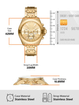 Michael Kors Wren Chronograph Gold Dial Gold Steel Strap Watch for Women - MK6952 Buy Now By Michael Kors