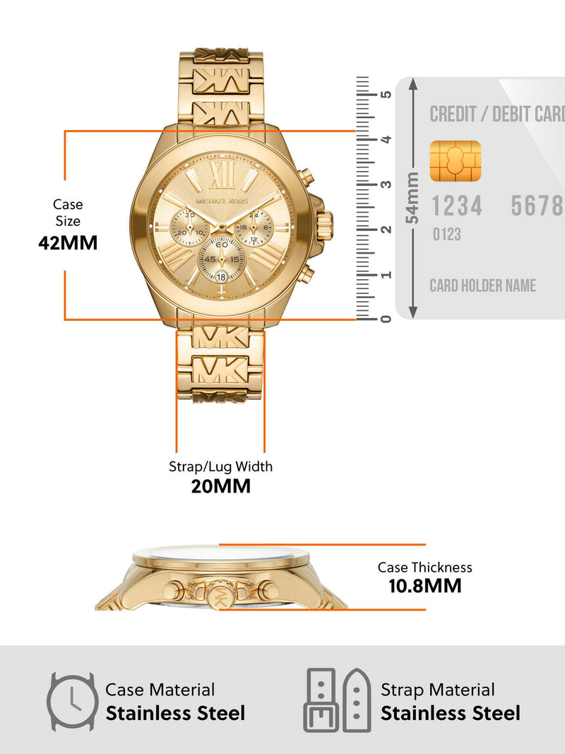 Michael Kors Wren Chronograph Gold Dial Gold Steel Strap Watch for Women - MK6952 Buy Now By Michael Kors
