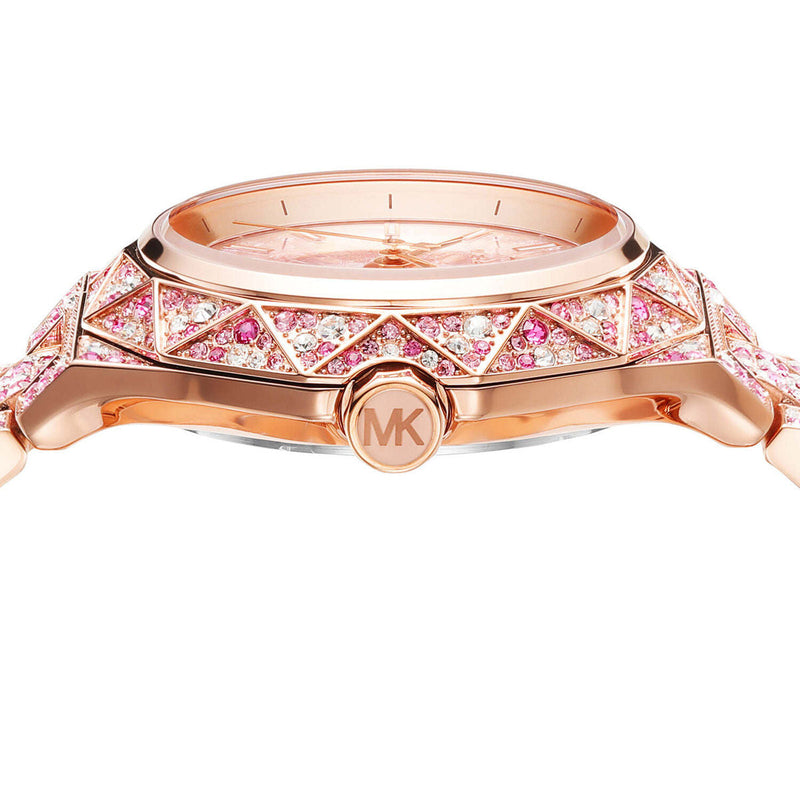 Michael Kors Raquel Three-Hand Crystals Pink Dial Rose Gold Steel Strap Watch For Women - MK7343 Buy Now By Michael Kors