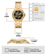 Michael Kors Lennox Quartz Black Dial Gold Steel Strap Watch For Women - MK7404 Buy Now By Michael Kors