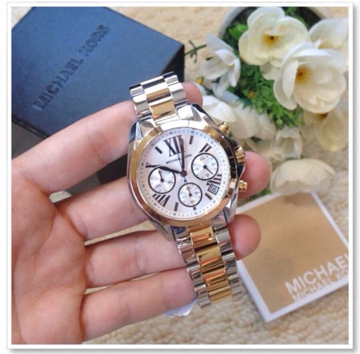 Michael Kors Bradshaw Chronograph Silver Dial Two Tone Steel Strap Watch For Women - MK5912 Buy Now By Michael Kors