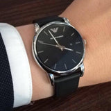 Emporio Armani Classic Quartz Black Dial Black Leather Strap Watch For Men - AR1692 Buy Now By Emporio Armani