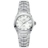 Shop Tag Heuer Link Quartz Diamonds Mother of Pearl Dial Silver Steel Strap Watch for Women - WBC1312.BA0600 in USA